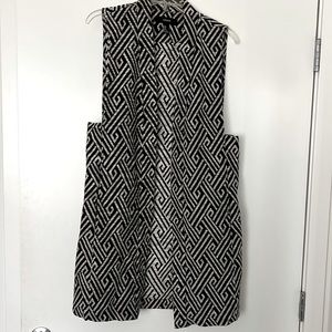 Fun patterned open long vest